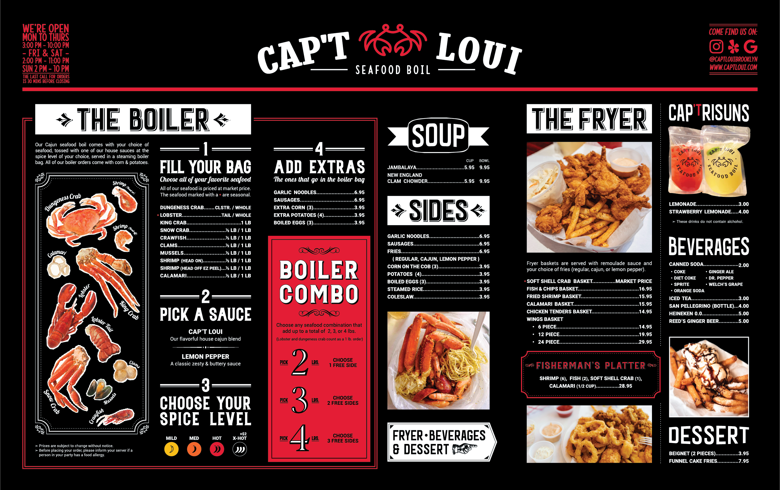 Cap cap clearance menu